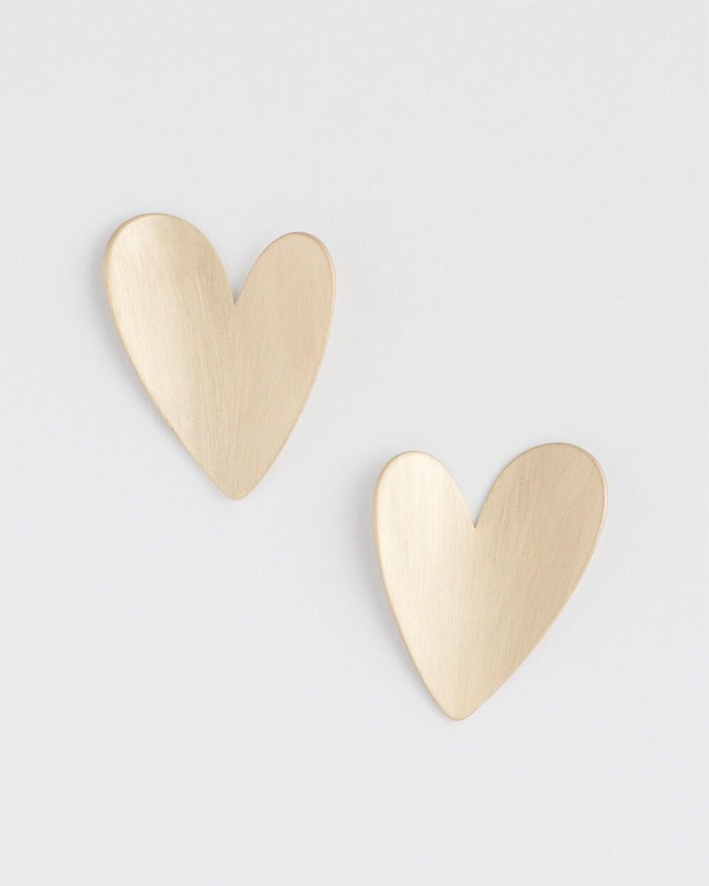 Gold-Tone Stud Heart Earrings product image