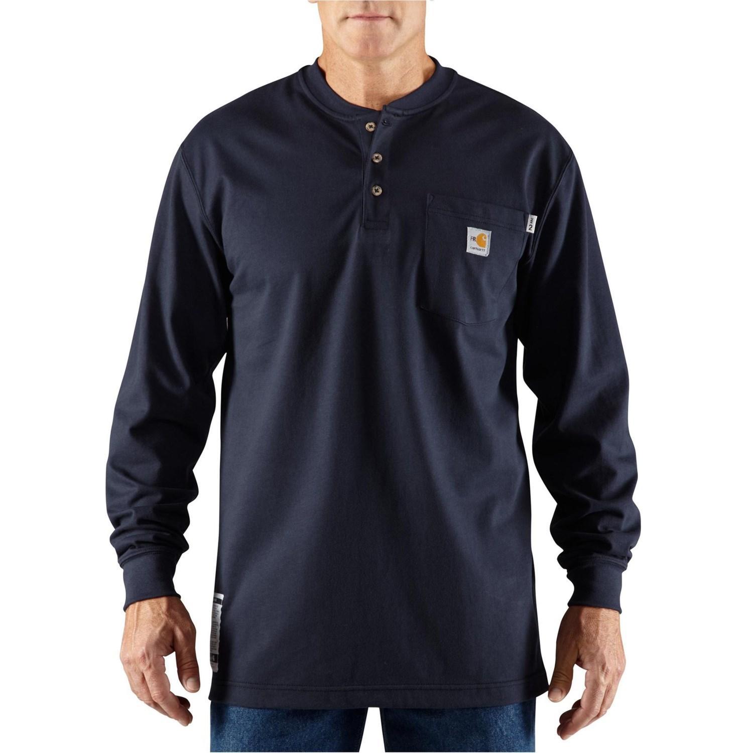 Carhartt 100237 Big and Tall Flame-Resistant Force® Cotton Henley Shirt - Long Sleeve, Factory Seconds Product Image