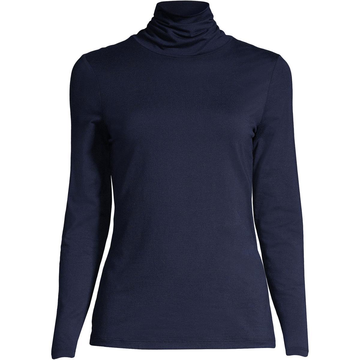 Lands End Womens Lightweight Fitted Long Sleeve Turtleneck Top Product Image