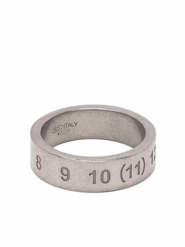 Number-engraved Sterling-silver Ring Product Image