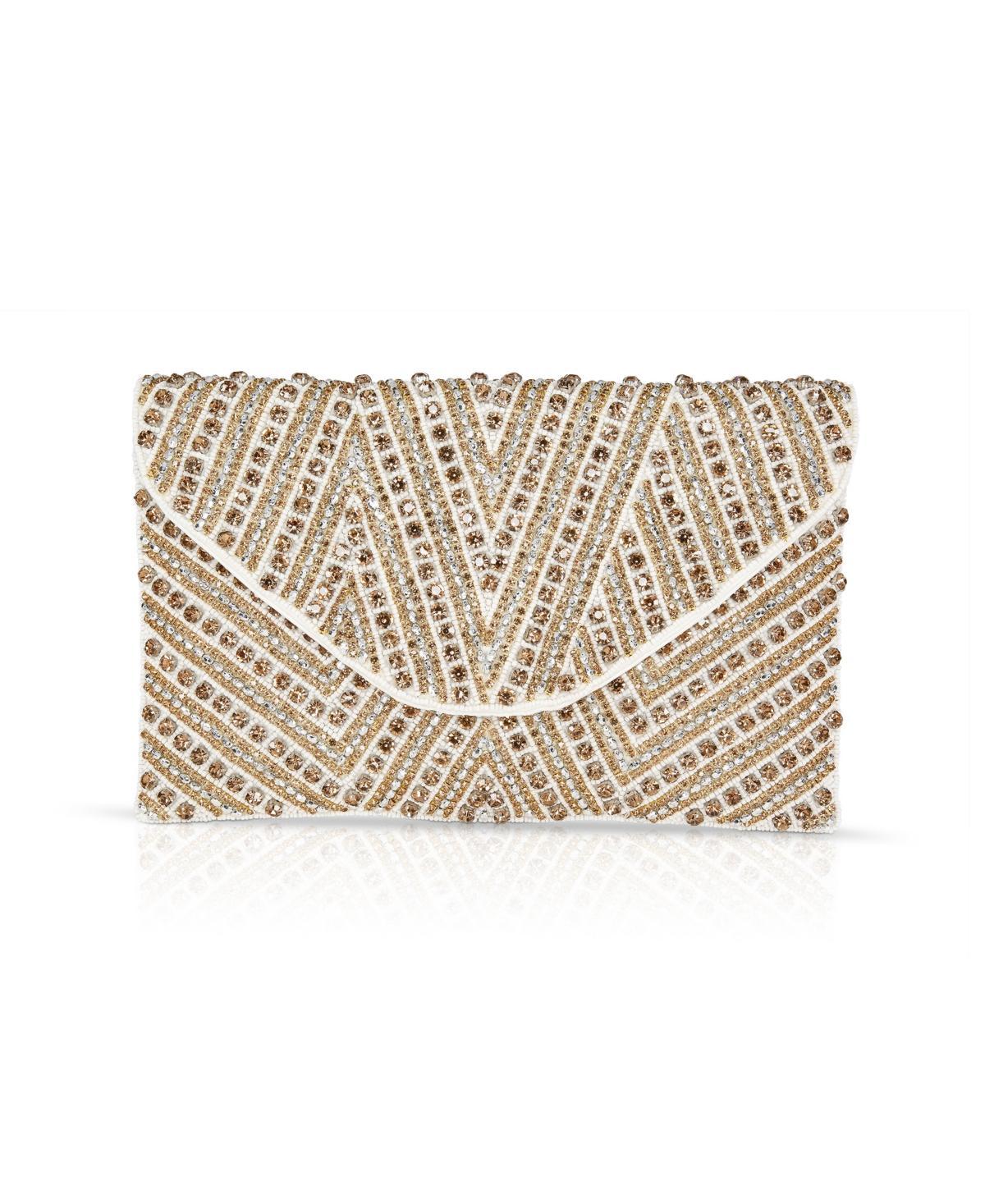 Jewel Badgley Mischka Womans Emma Mix Bead Rhinestone Envelope Clutch Product Image