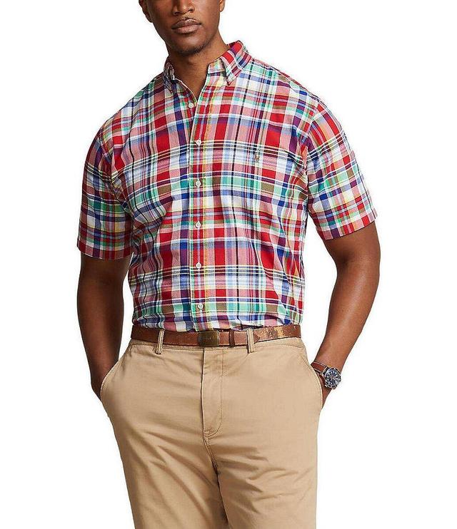 Polo Ralph Lauren Classic-Fit-Plaid Short Sleeve Oxford Woven Shirt Product Image