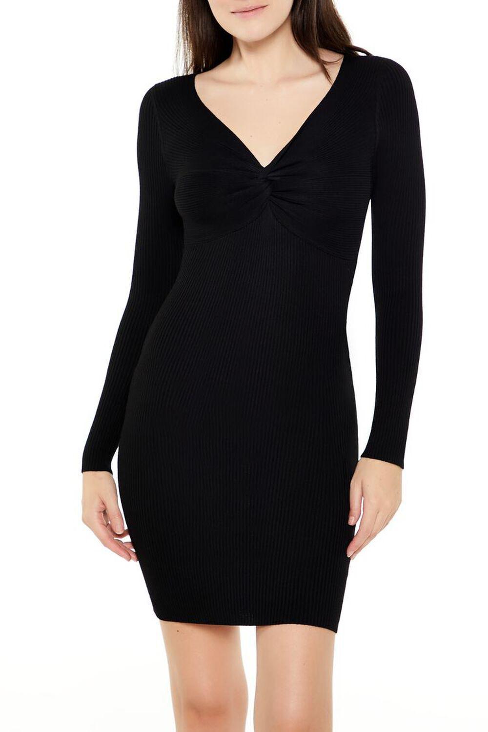 Twist-Front Mini Sweater Dress | Forever 21 Product Image