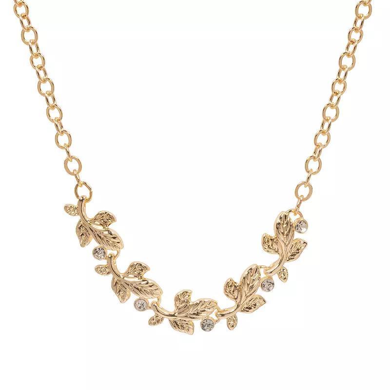 LC Lauren Conrad Gold Tone Vine Statement Necklace, Womens, Clear Product Image