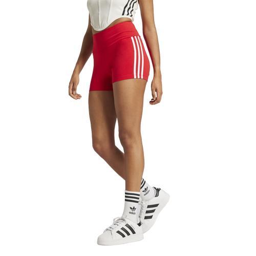 adidas Originals Womens adidas Originals 3 Stripe Booty Shorts - Womens Better Scarlet/White Product Image