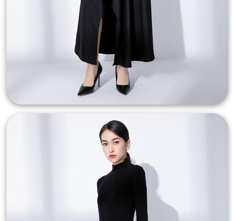 Drawstring Waist Plain Asymmetrical A-Line Skirt Product Image