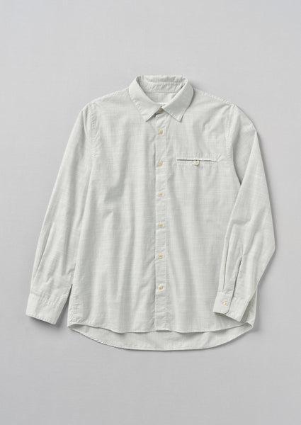 Jet Pocket Fine Stripe Cotton Shirt | Ecru/Charcoal Product Image