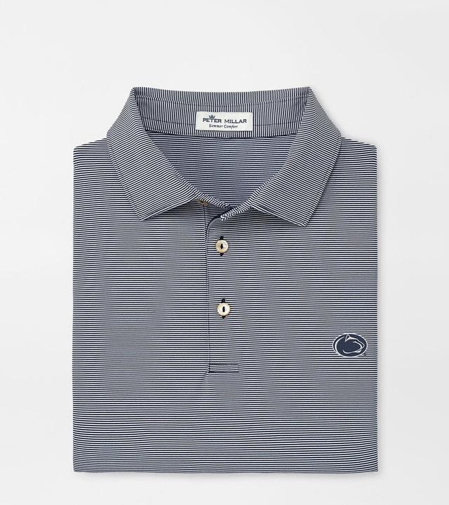 Peter Millar Mens Penn State Jubilee Stripe Performance Polo | Color: Navy | Size: 3XL Product Image