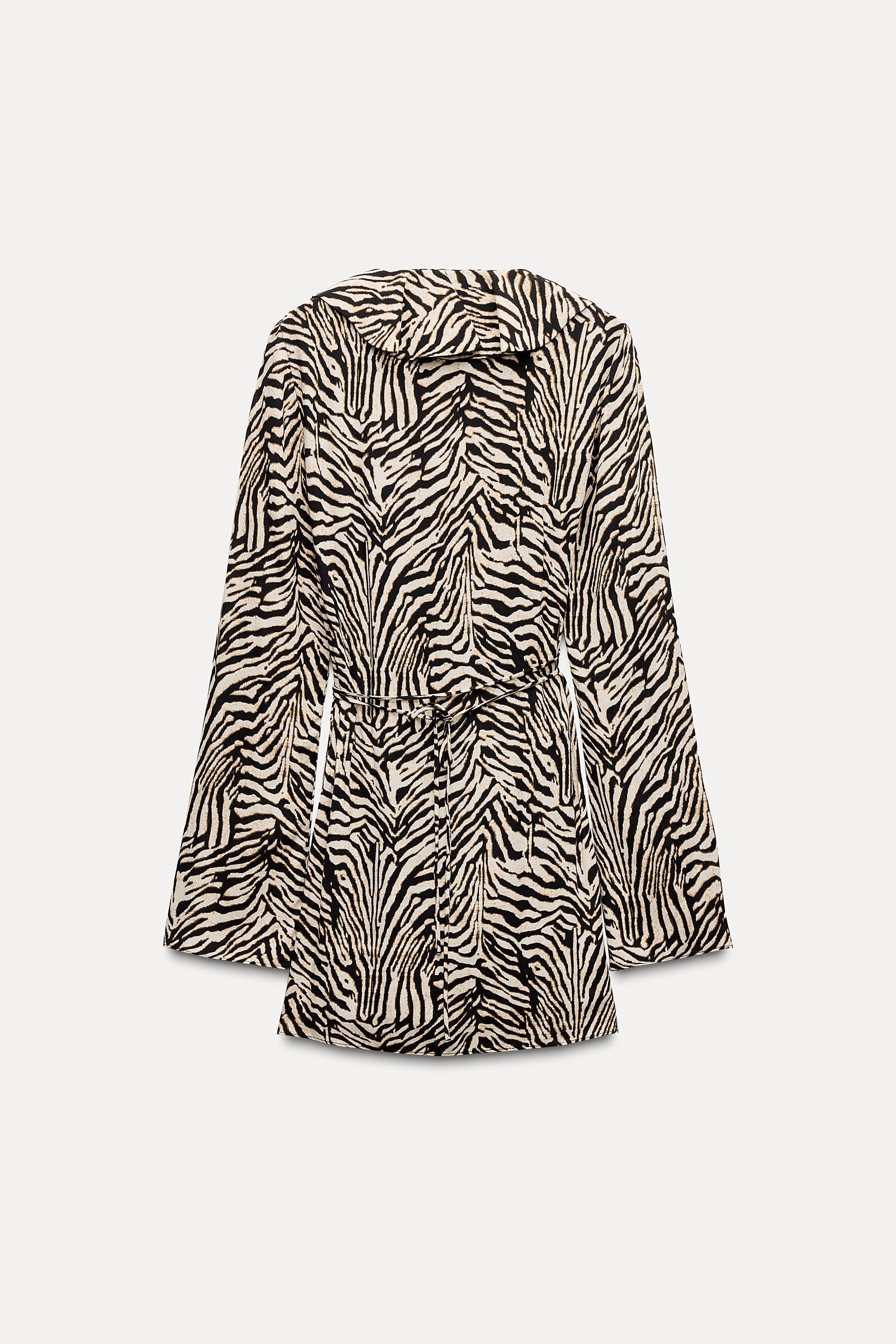 RUFFLED ANIMAL PRINT DRESS Product Image