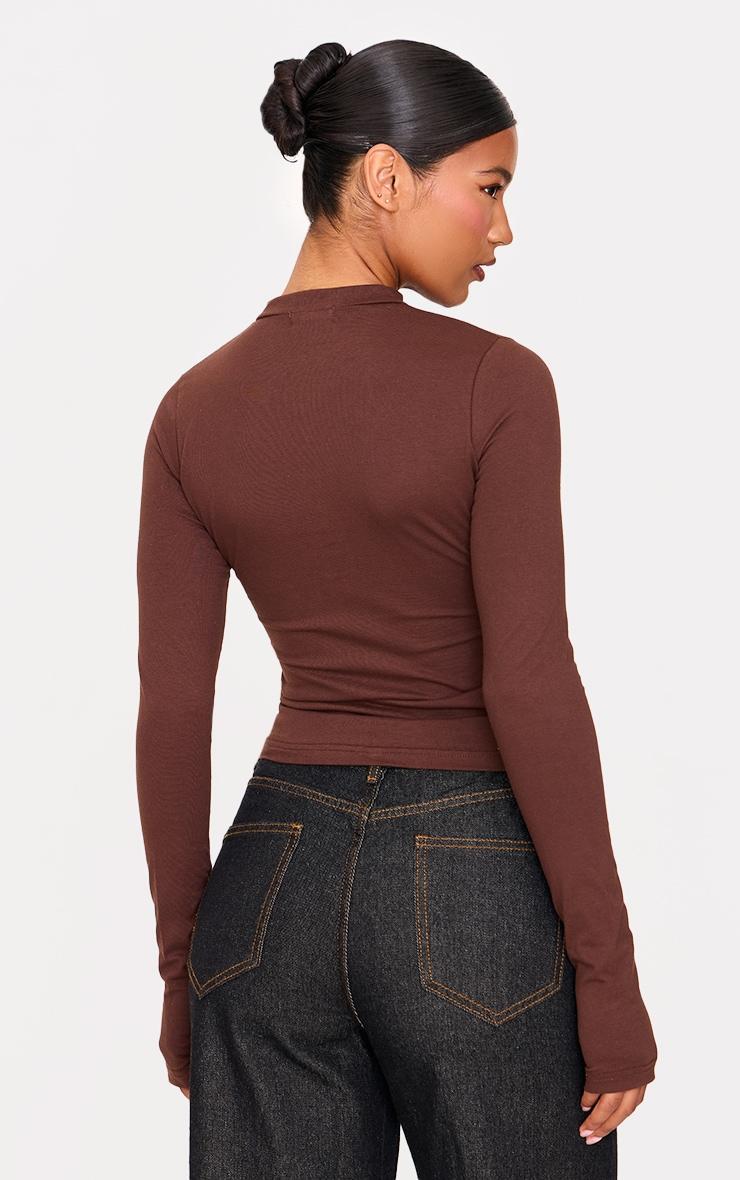 Dark Chocolate Zip Up Long Top Product Image