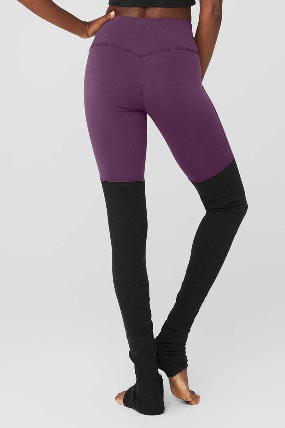 Airbrush High-Waist Highlight Goddess Legging - Dark Plum/Black Female Product Image