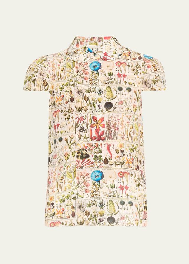 Womens Joy Illustrated Silk Blouse Product Image