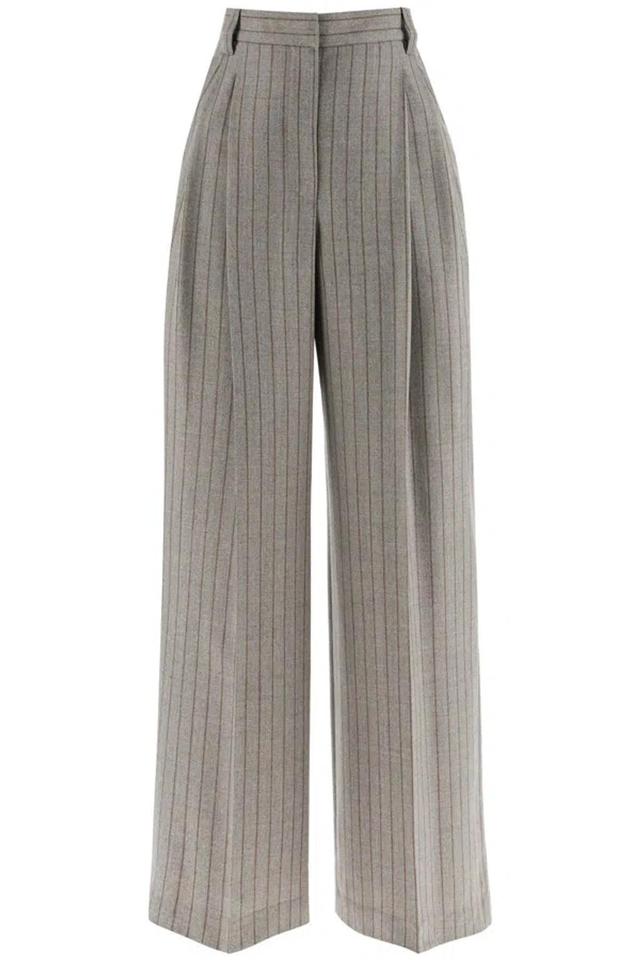 BRUNELLO CUCINELLI Pinstripe Wide Pants In Grey Product Image