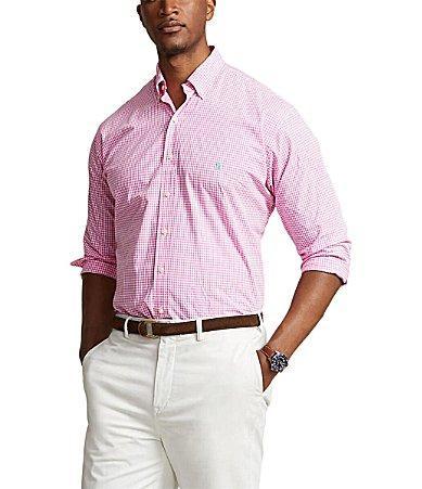 Polo Ralph Lauren Big  Tall Classic Fit Gingham Stretch Poplin Long Sleeve Woven Shirt Product Image