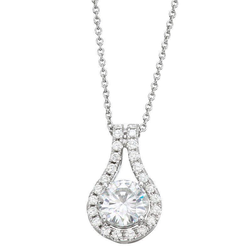 Charles & Colvard 14k White Gold 1 5/8 Carat T.W. Lab-Created Moissanite Pendant, Womens, 14k Whgold Product Image