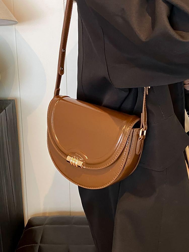 Faux Leather Saddle Crossbody Bag product image