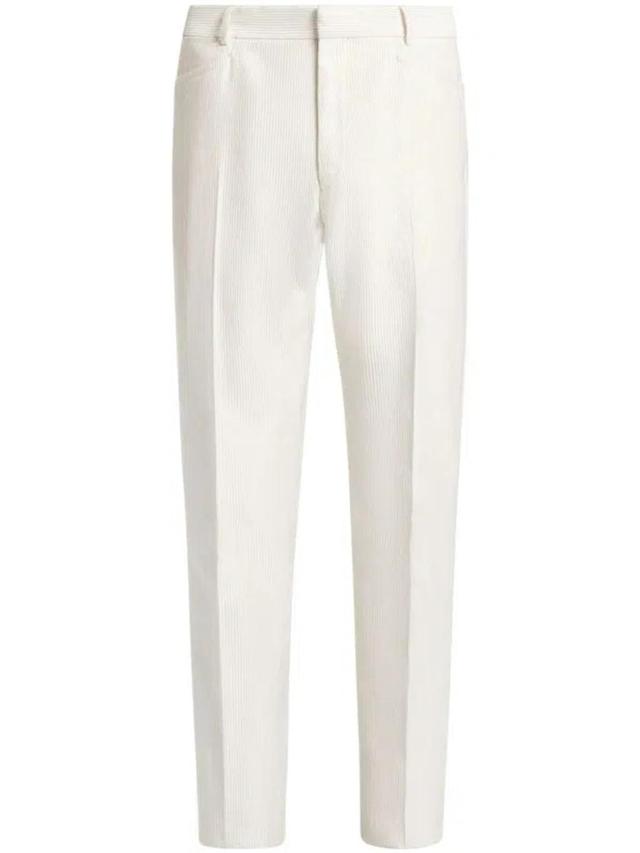 TOM FORD Ribbed Trousers In White Product Image