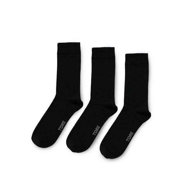 TORE Totally Recycled Mens Casual Crew Socks 3pk - Black 7-12 Product Image