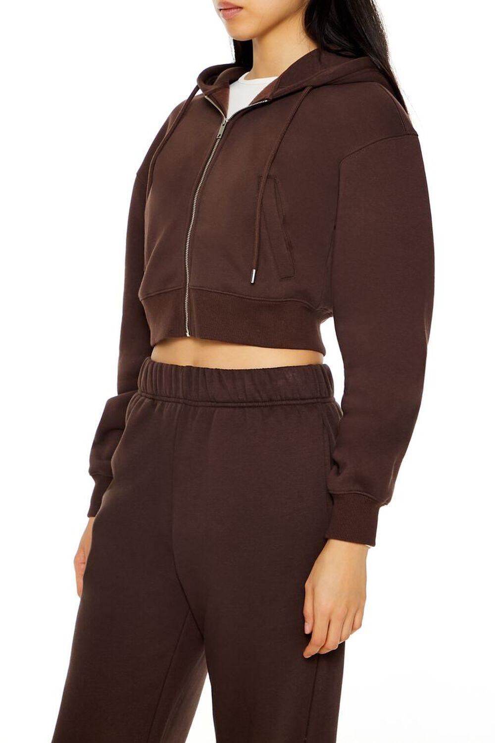 Cropped Fleece Zip-Up Hoodie | Forever 21 Product Image