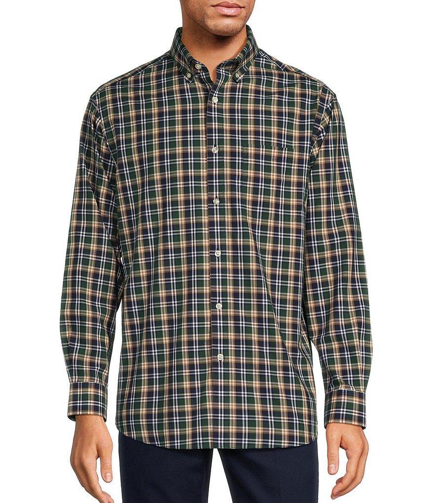 Gold Label Roundtree & Yorke Non-Iron Long Sleeve Large Plaid Sport Shirt Product Image