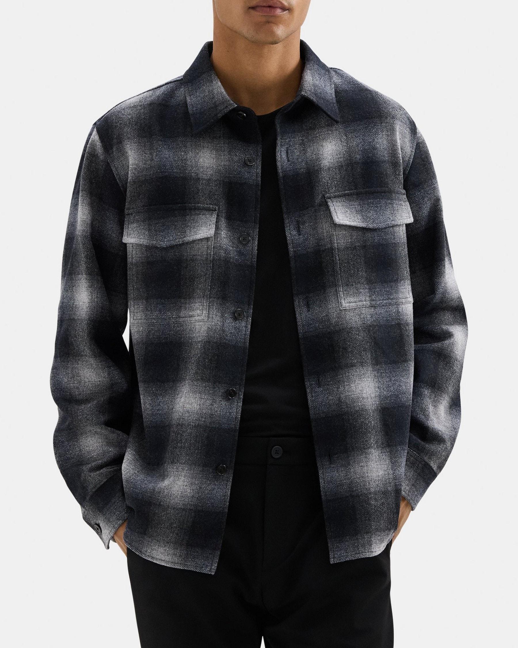 Shirt Jacket in Recycled Wool-Blend Flannel Product Image