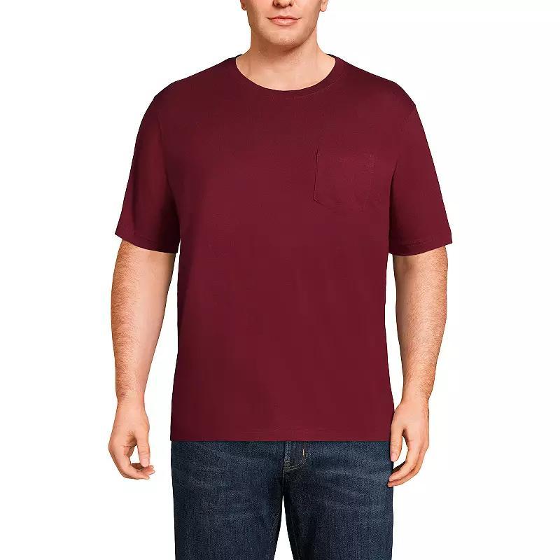 Big & Tall Lands End Super-T Classic-Fit Pocket Tee, Mens Rich Red Product Image