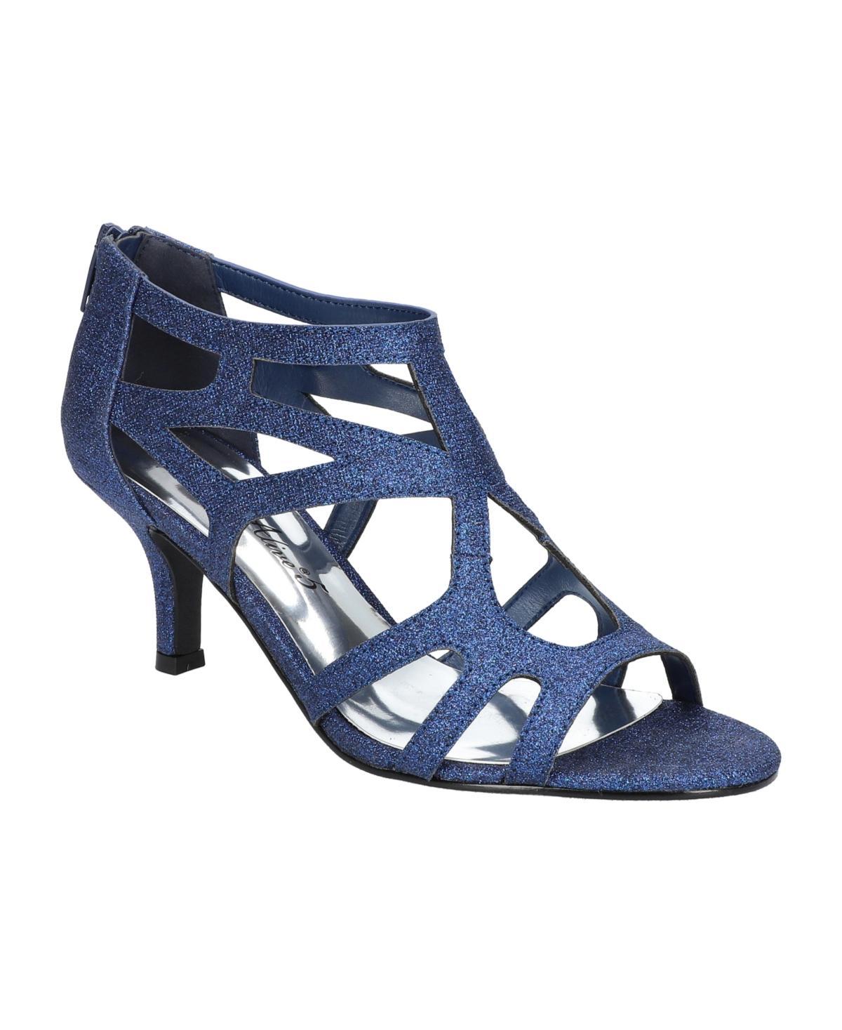 Easy Street Flattery Womens Caged Heels Blue Glitter Product Image