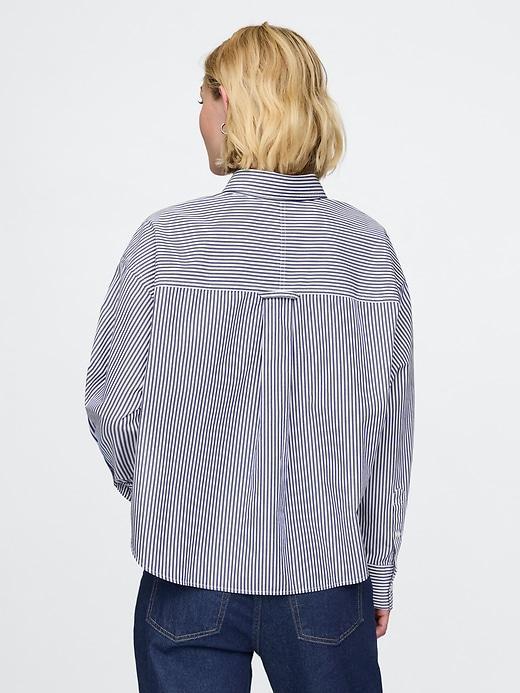 Organic Cotton Poplin Cropped Big Shirt Product Image