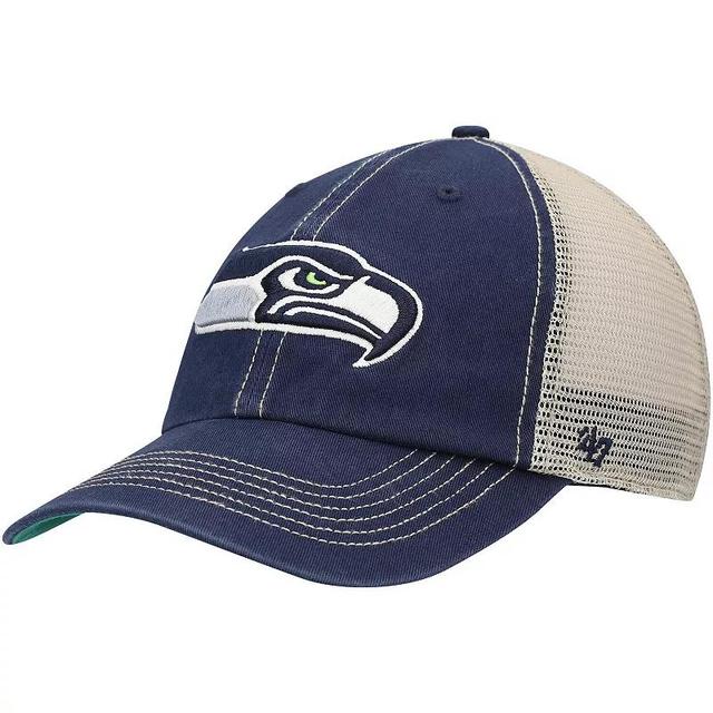 Mens 47 College /Natural Seattle Seahawks Trawler Trucker Clean Up Snapback Hat, Blue Product Image