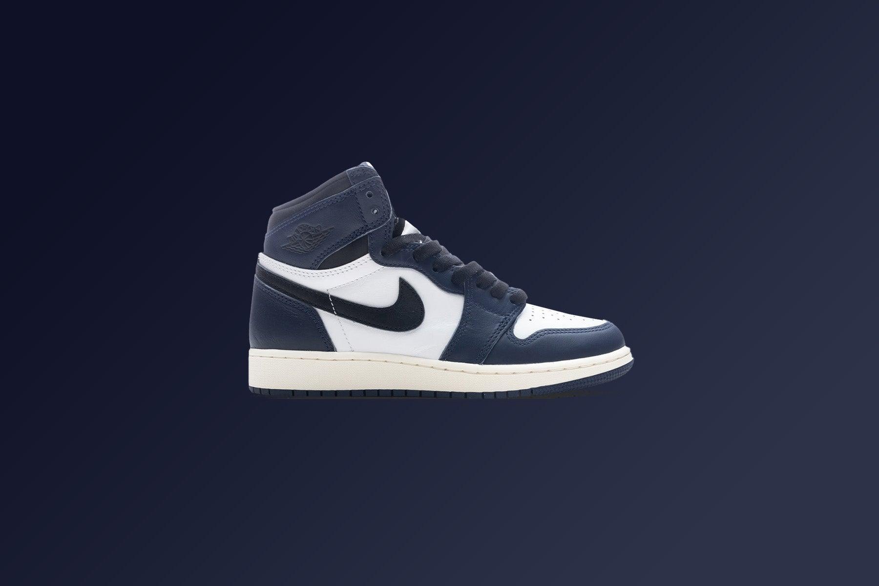 Air Jordan 1 Retro High OG (GS) - Midnight Navy/Black/White Male Product Image