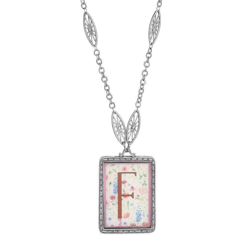 1928 Floral Motif Initial Pendant, Womens, U Product Image