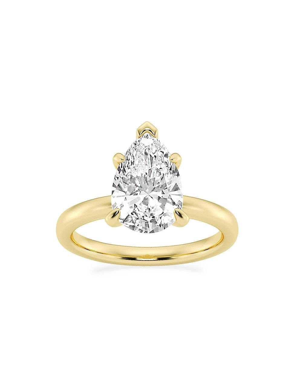 Womens 14K Yellow Gold & Pear-Cut Lab-Grown Diamond Solitaire Ring/0.50-5.00 TCW Product Image