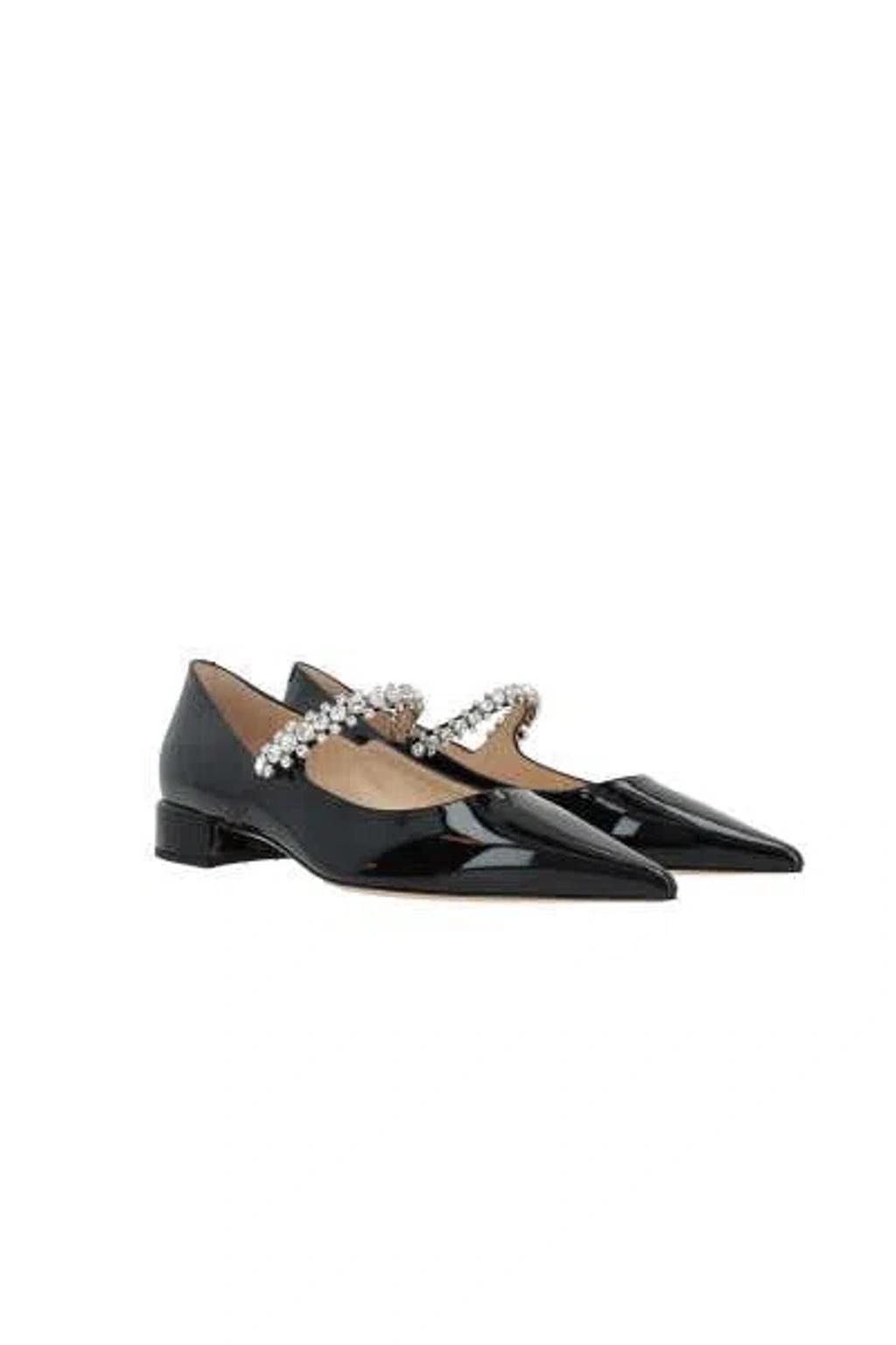 JIMMY CHOO Bing Embellished Flat Shoes In Black Product Image