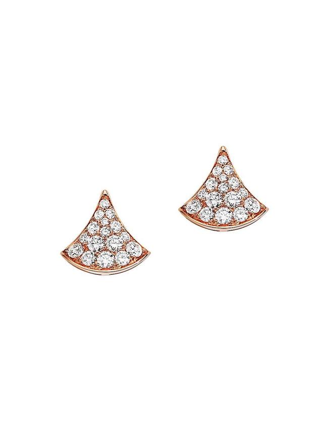 Womens 18K Rose Gold & 0.10 TCW Diamond Stud Earrings Product Image