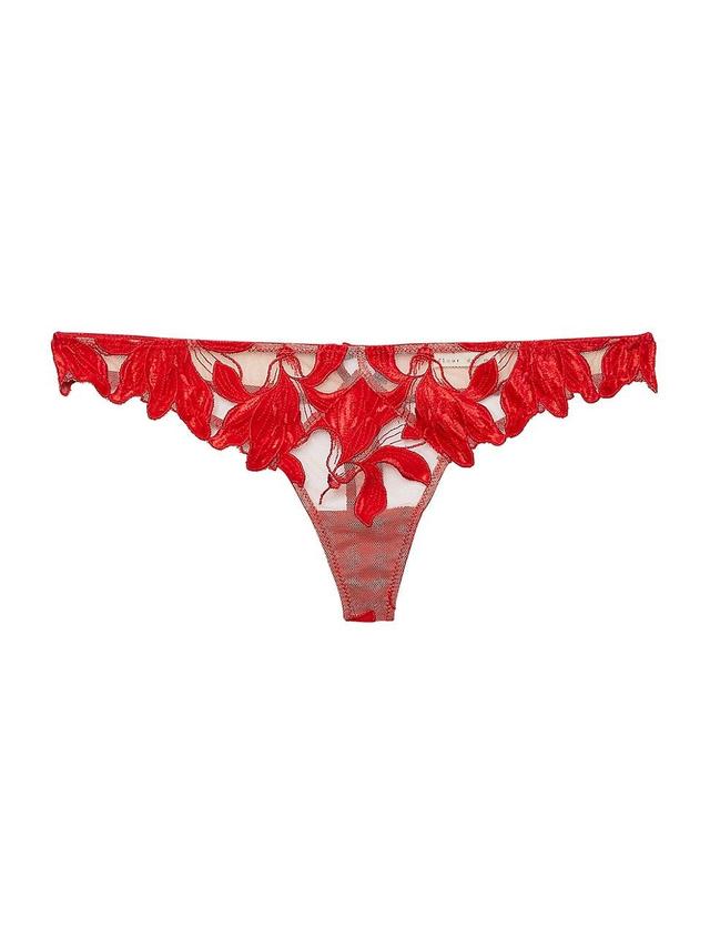 Womens Lily Floral Lace Thong Product Image