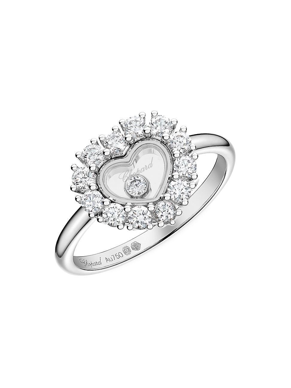 Womens 18K White Gold & 0.63 TCW Diamonds Heart Ring Product Image