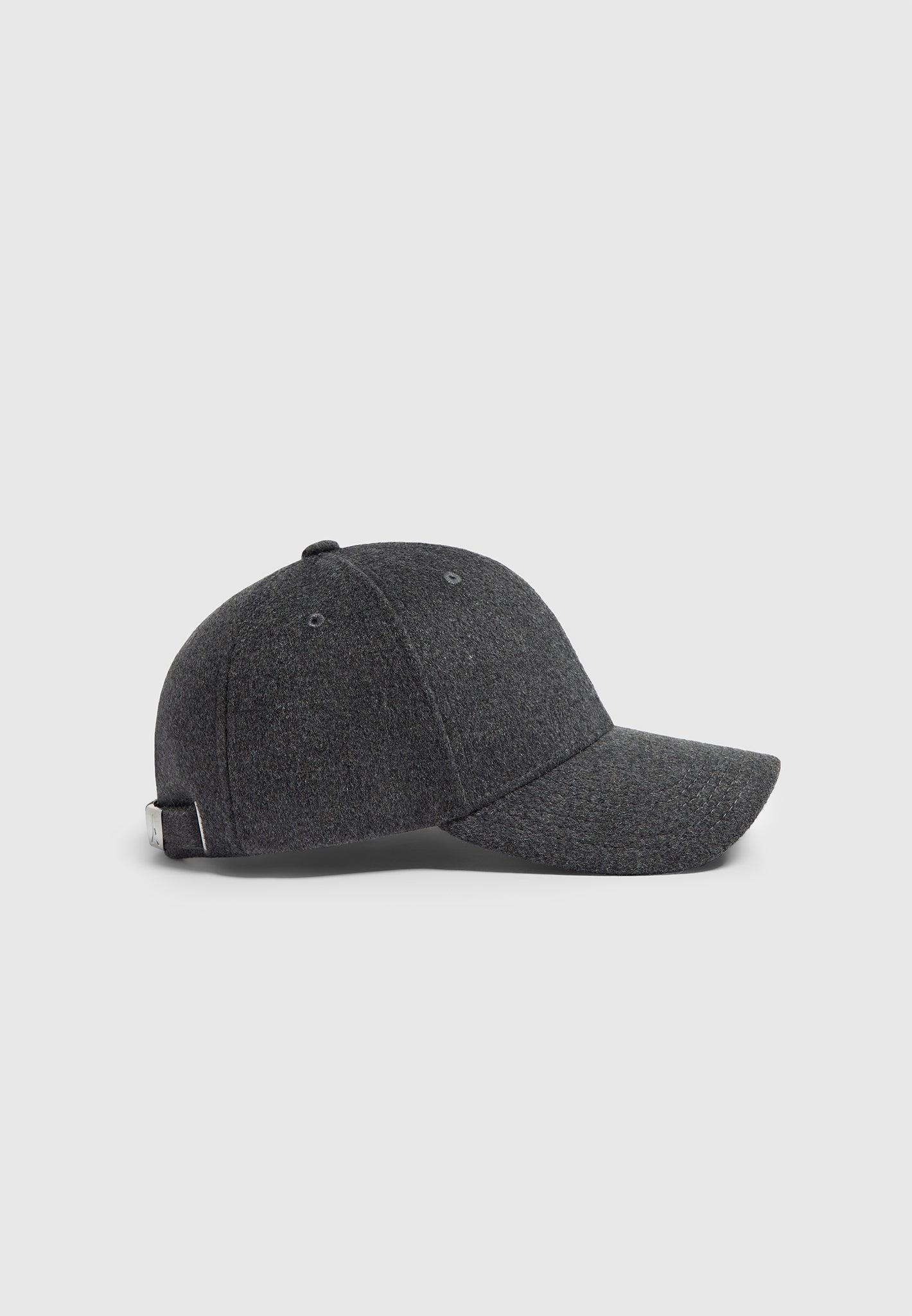 Textured Wool Blend Cap - Charcoal Grey Male Product Image