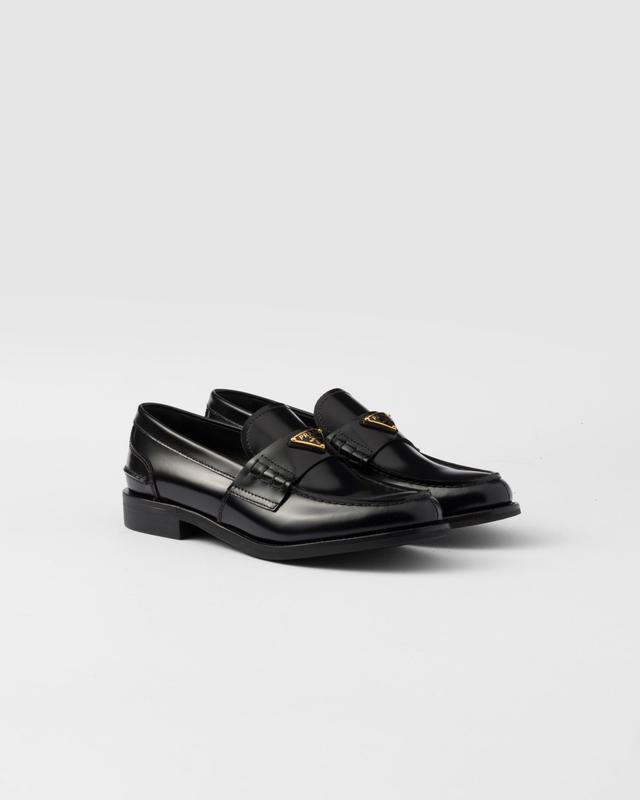 Brushed leather loafers Product Image