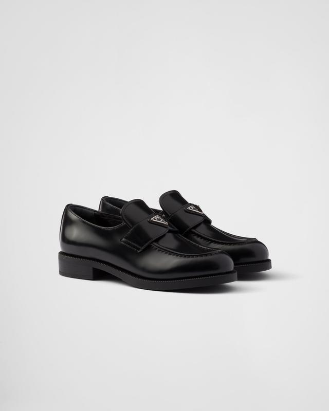 Brushed leather loafers Product Image