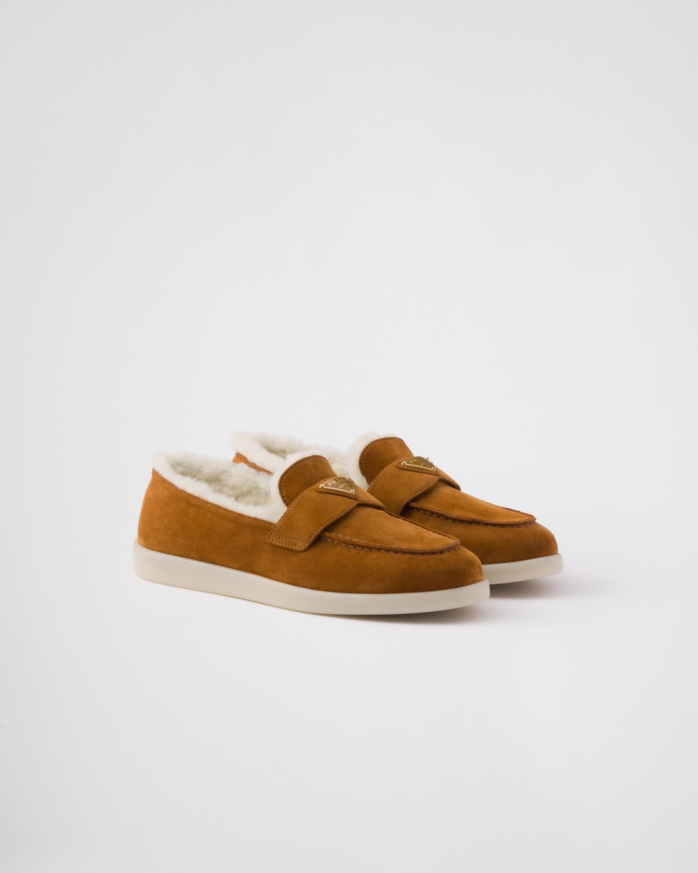 Suede and shearling loafers Product Image