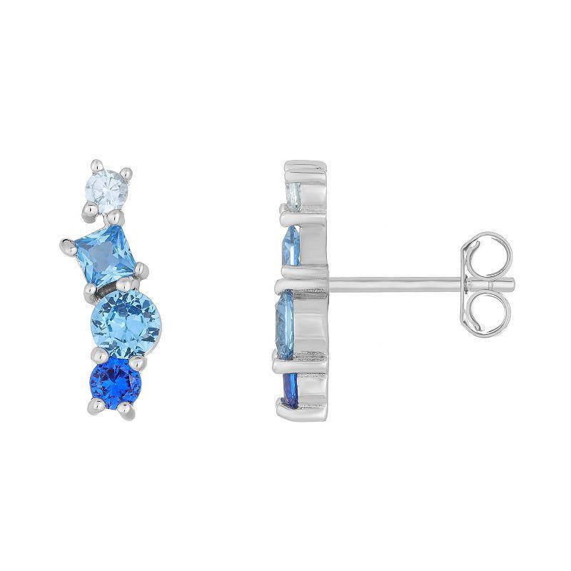 Gemminded Sterling Silver Blue Gemstone Earrings, Womens Product Image