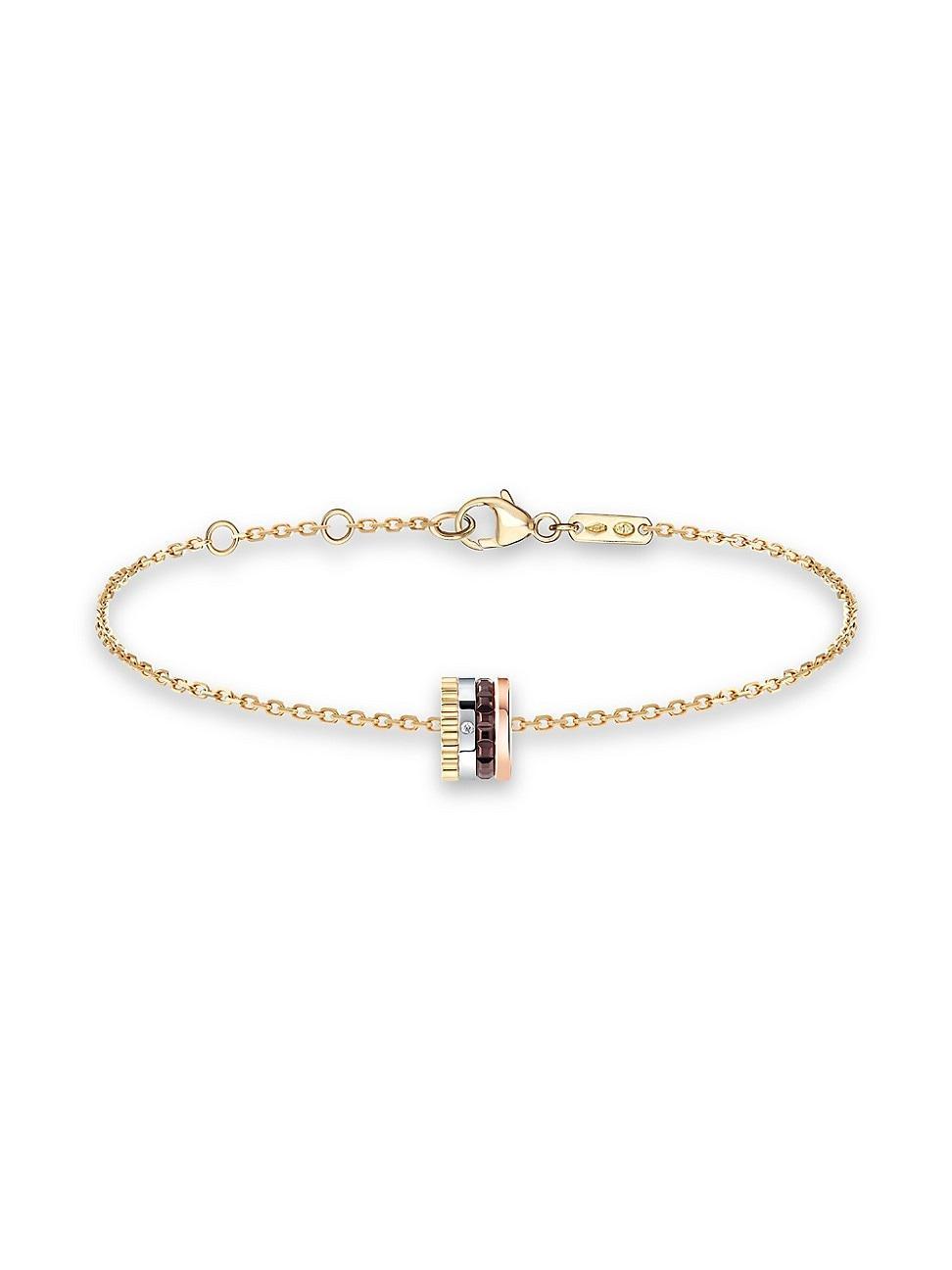 Womens Quatre Classique Tri-Tone 18K Gold, 0.003 TCW Diamond & PVD Chain Bracelet Product Image