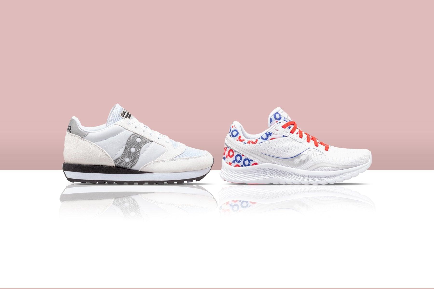 Saucony x Prinkshop Women's Kinvara 11 - White/Red/Blue Female Product Image