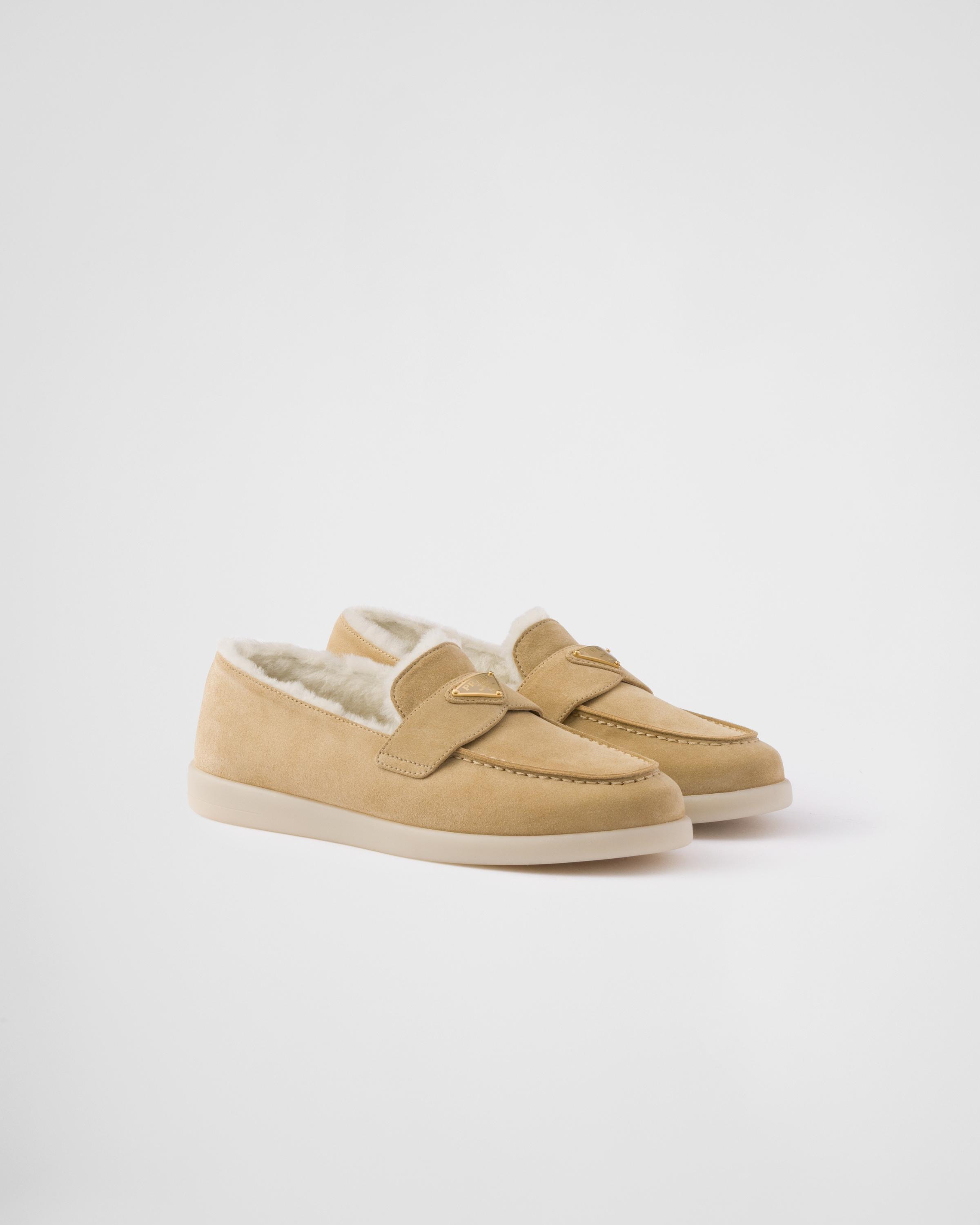 Suede and shearling loafers Product Image