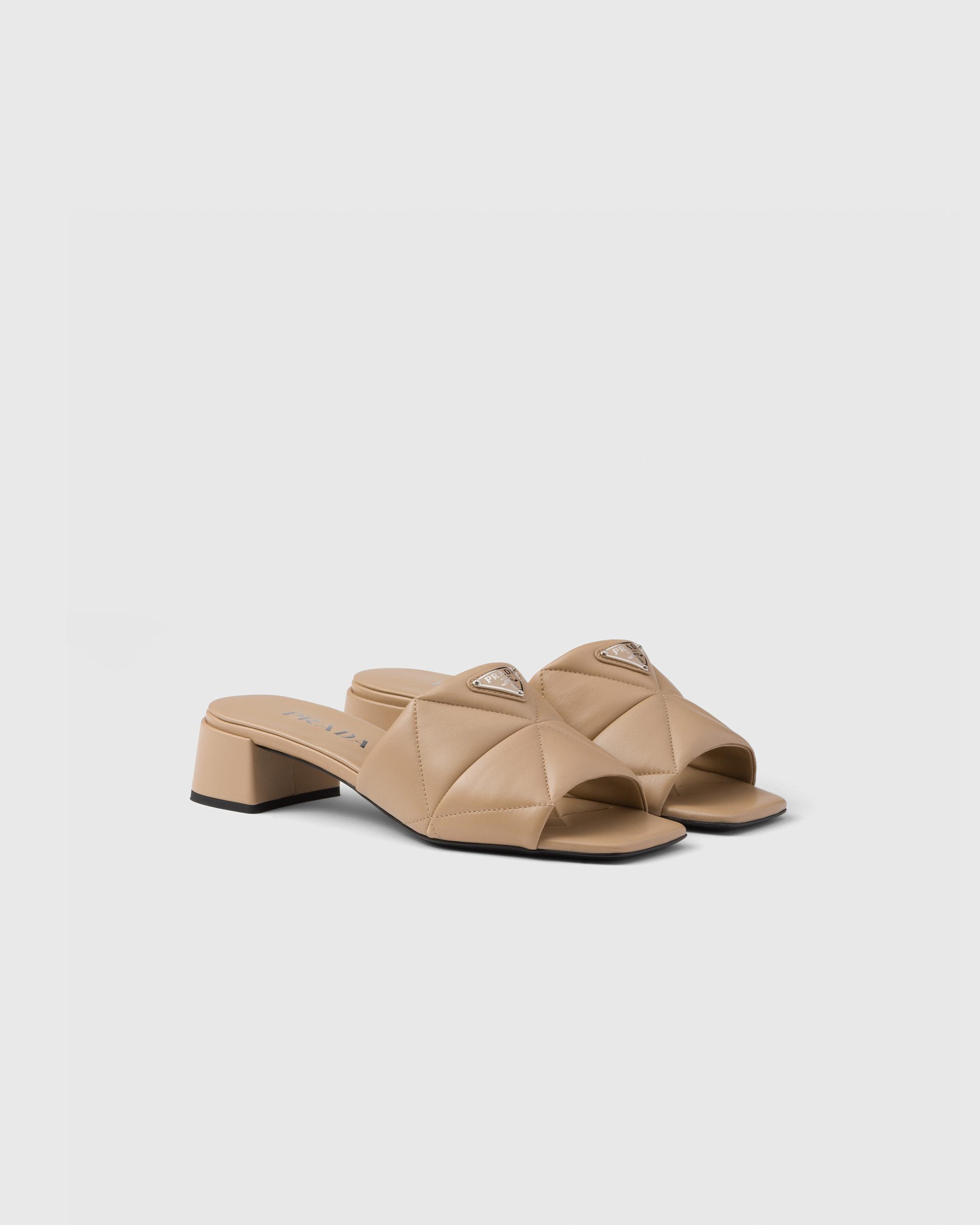 Quilted nappa leather slides Product Image