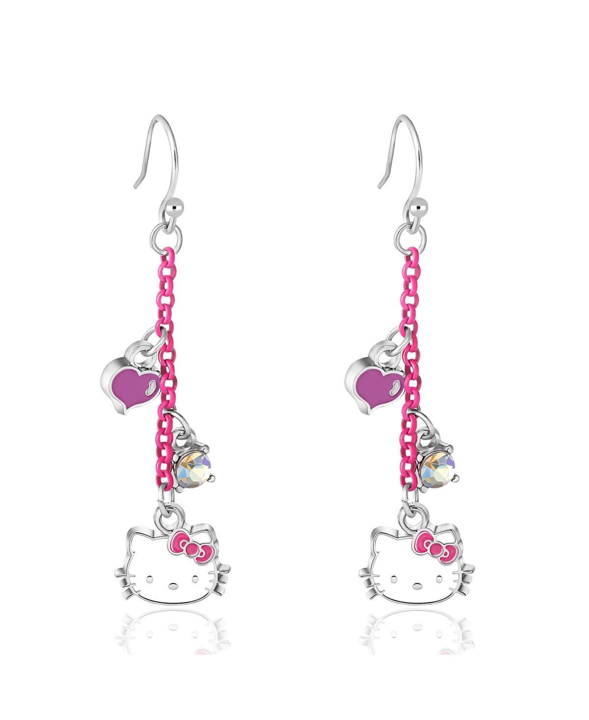 Sanrio Hello Kitty Womens Pink Dangle Earrings with Charms - Officially Licensed Authentic - Pink, purple Product Image