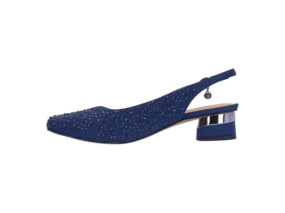 J. Renee Baline Satin Rhinestone Slingback Pumps Product Image