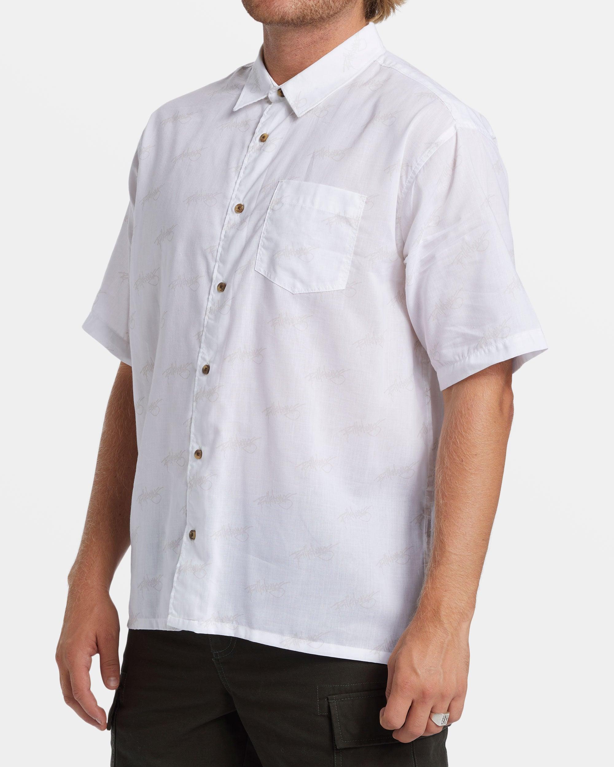 Script Short Sleeve Shirt - White Male Product Image