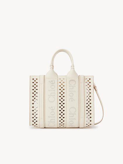 Small Woody tote bag in grained leather Product Image