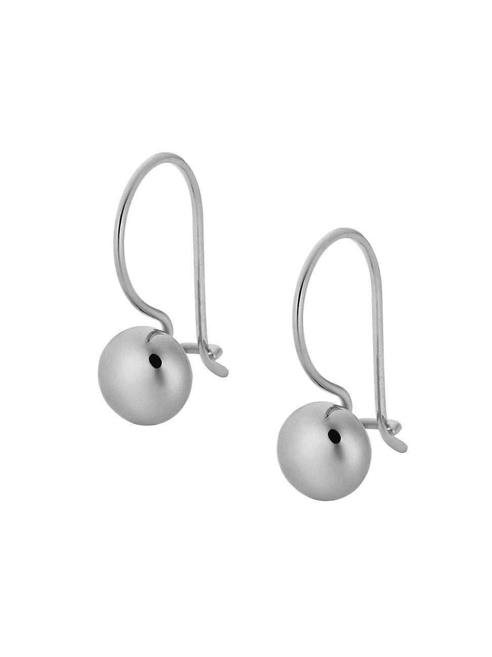 Womens 14K White Gold Buttoned Up Drop Earrings Product Image